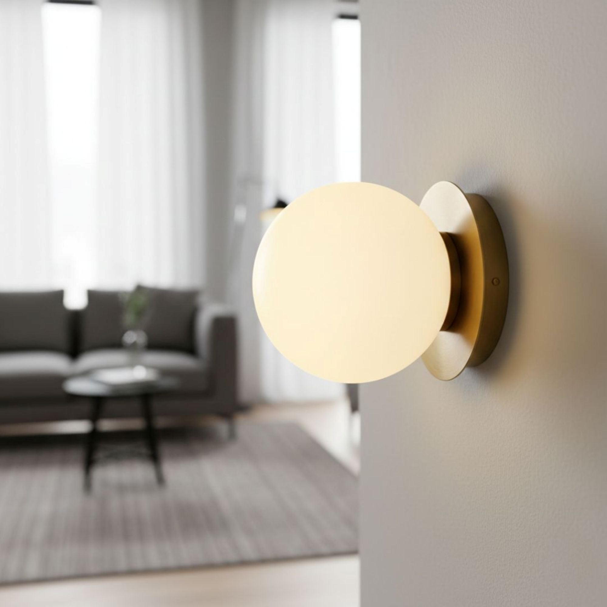 Aplique de pared bola cristal "ARCE" - E27 - Ø 15cm (1)