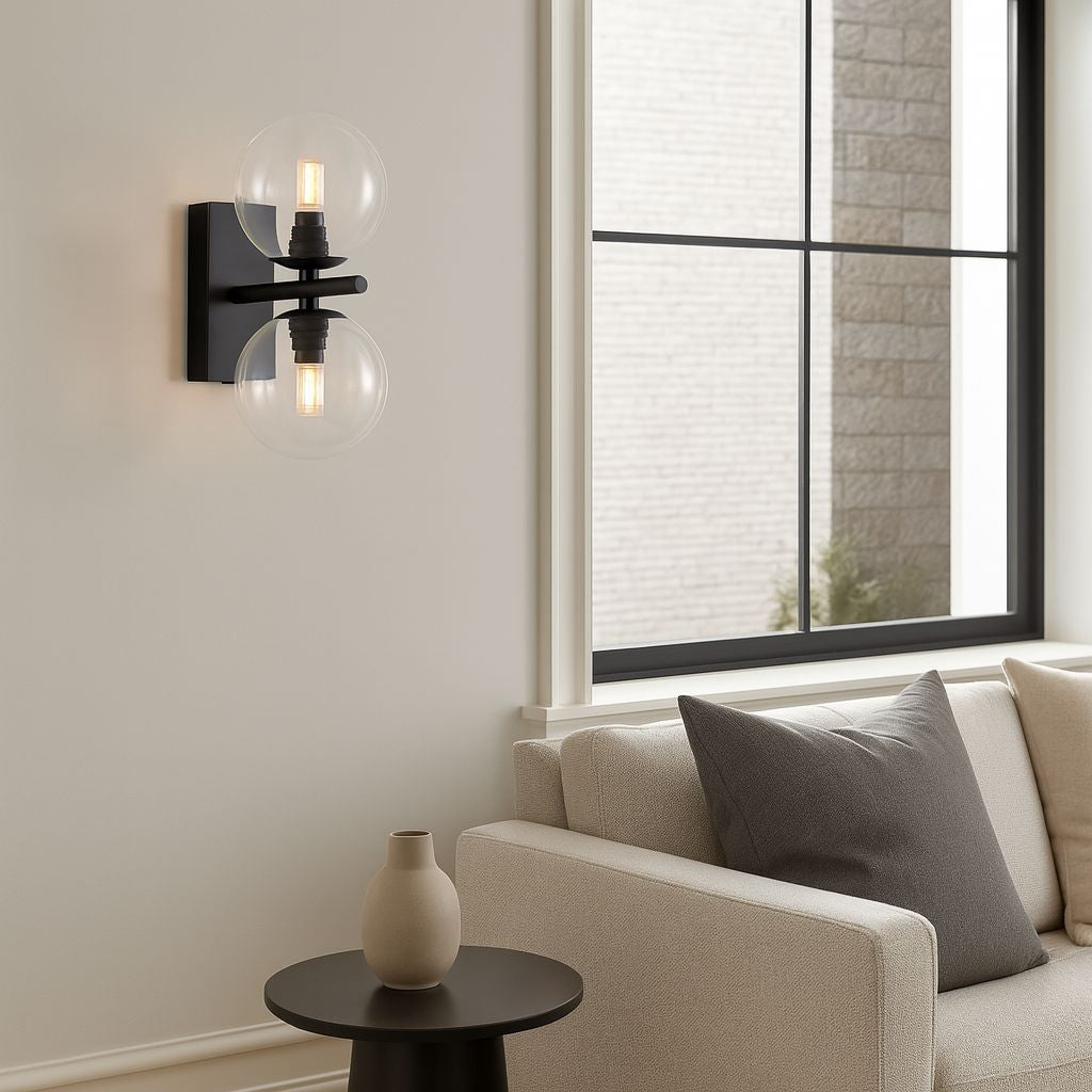 Aplique de pared con doble esfera de cristal "CANTHA" - 2 x G9 (20)