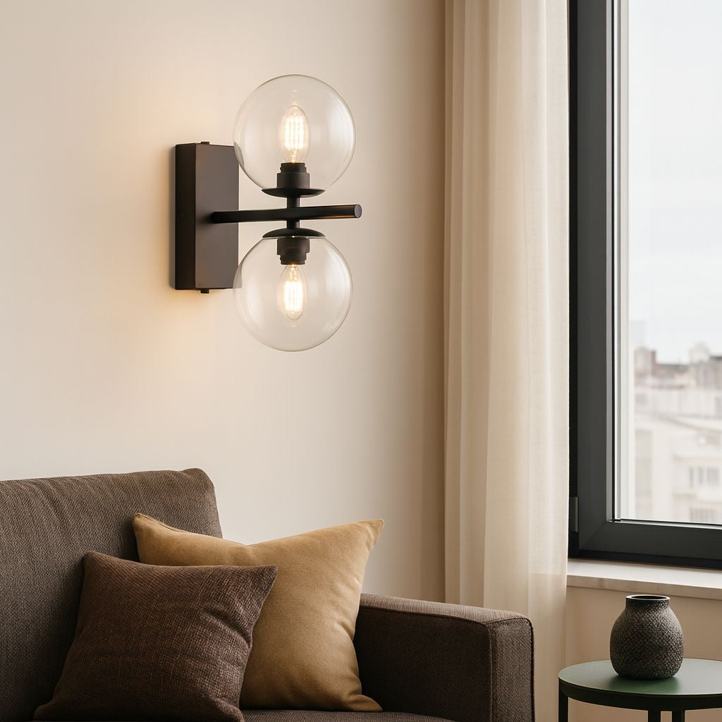 Aplique de pared con doble esfera de cristal "CANTHA" - 2 x G9 (18)