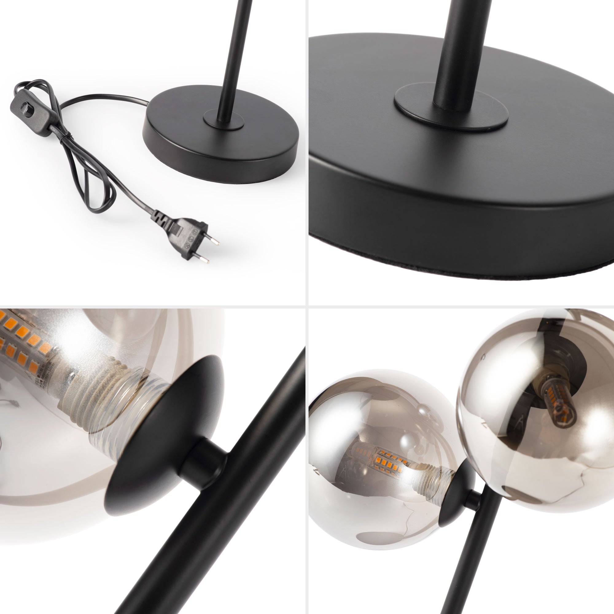 Lámpara de mesa con esferas de cristal "COMI" - 3 x G9 (26)