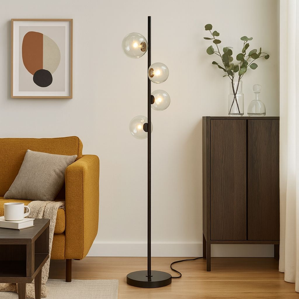 Lámpara de pie con esferas de cristal "STAND"- 4 x G9 (16)