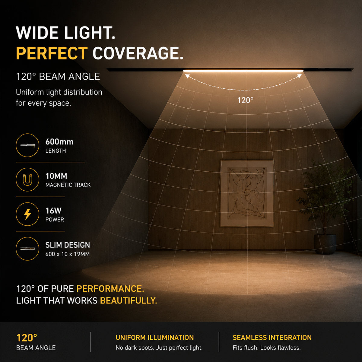 Luminaria lineal para carril magnético - 16W - 120º - 10mm - CCT + SMART FUNCTION (6)