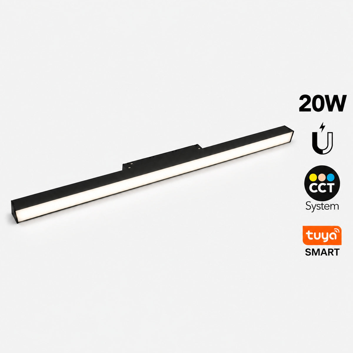 Foco lineal para carril magnético 48V - CCT - 20W - OSRAM chip - TUYA bluetooth - CRI90 - 600mm (9)