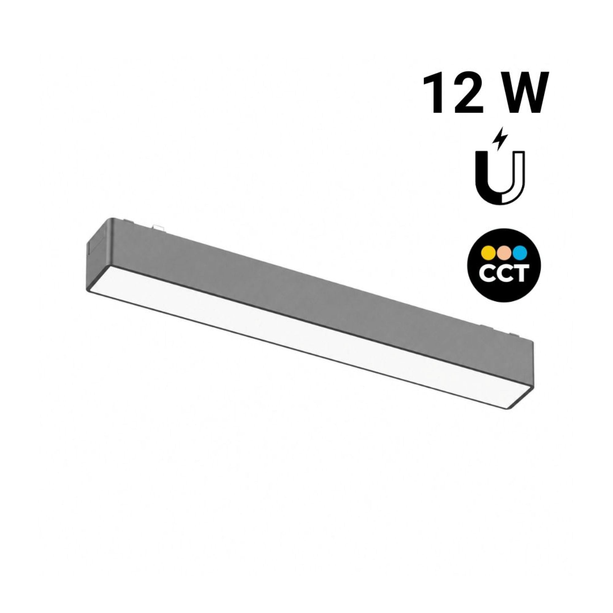 Luminaria lineal para carril magnético - 12W - 120º - 26mm - CCT + SMART FUNCTION