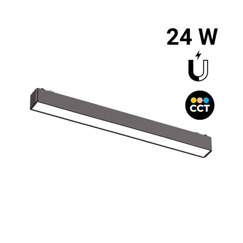 Linear luminaire for magnetic track - 24W - 120º - 26mm - CCT + SMART FUNCTION