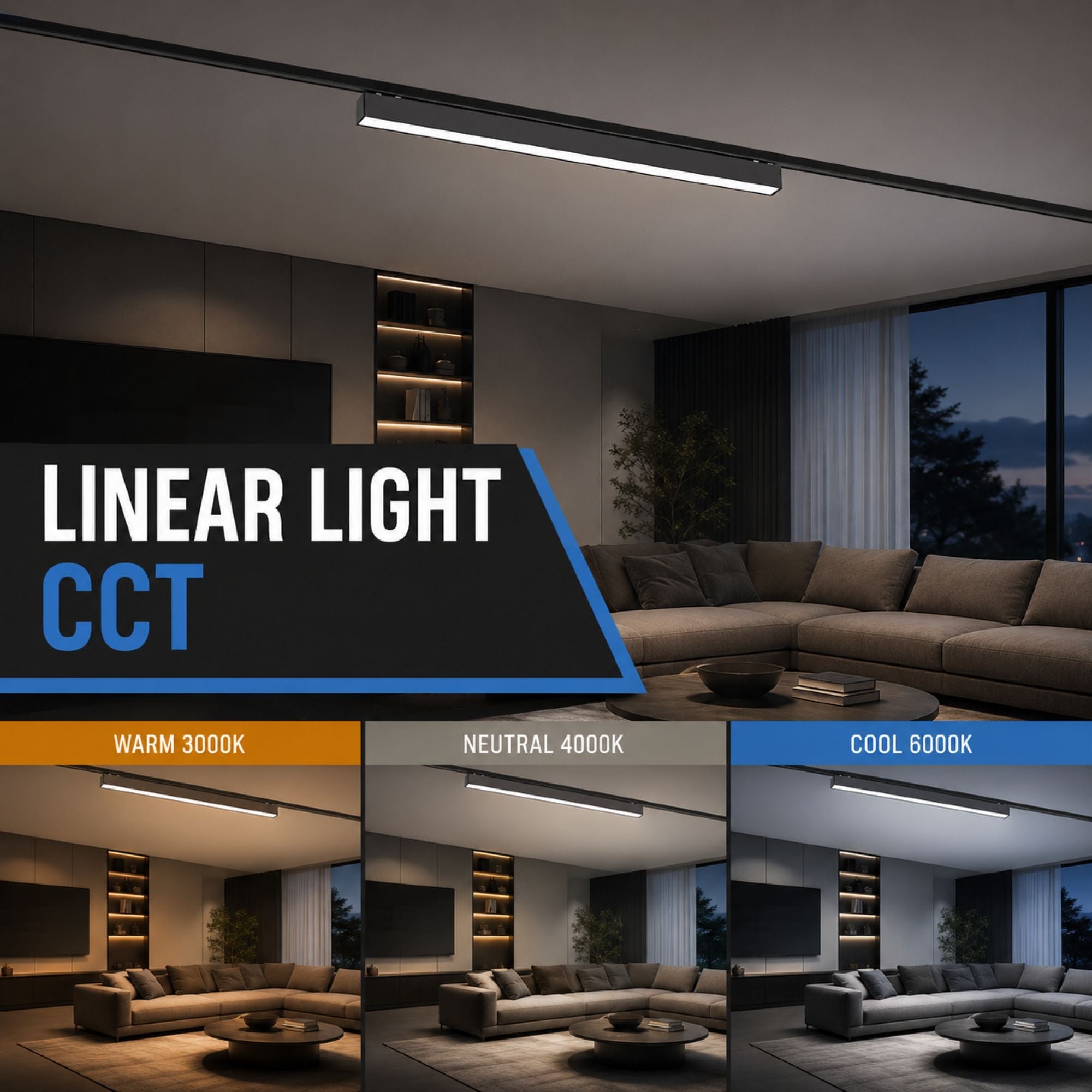 Luminaria lineal para carril magnético - 48W - 120º - 26mm - CCT + SMART FUNCTION (5)