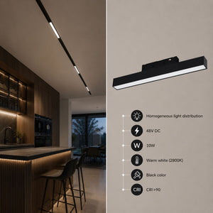 Luminaria lineal LED opal para carril magnético 48V - 10W (6)