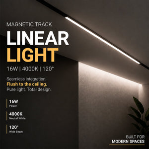 Luminaria lineal para carril magnético - 16W - 120º - 5mm (8)