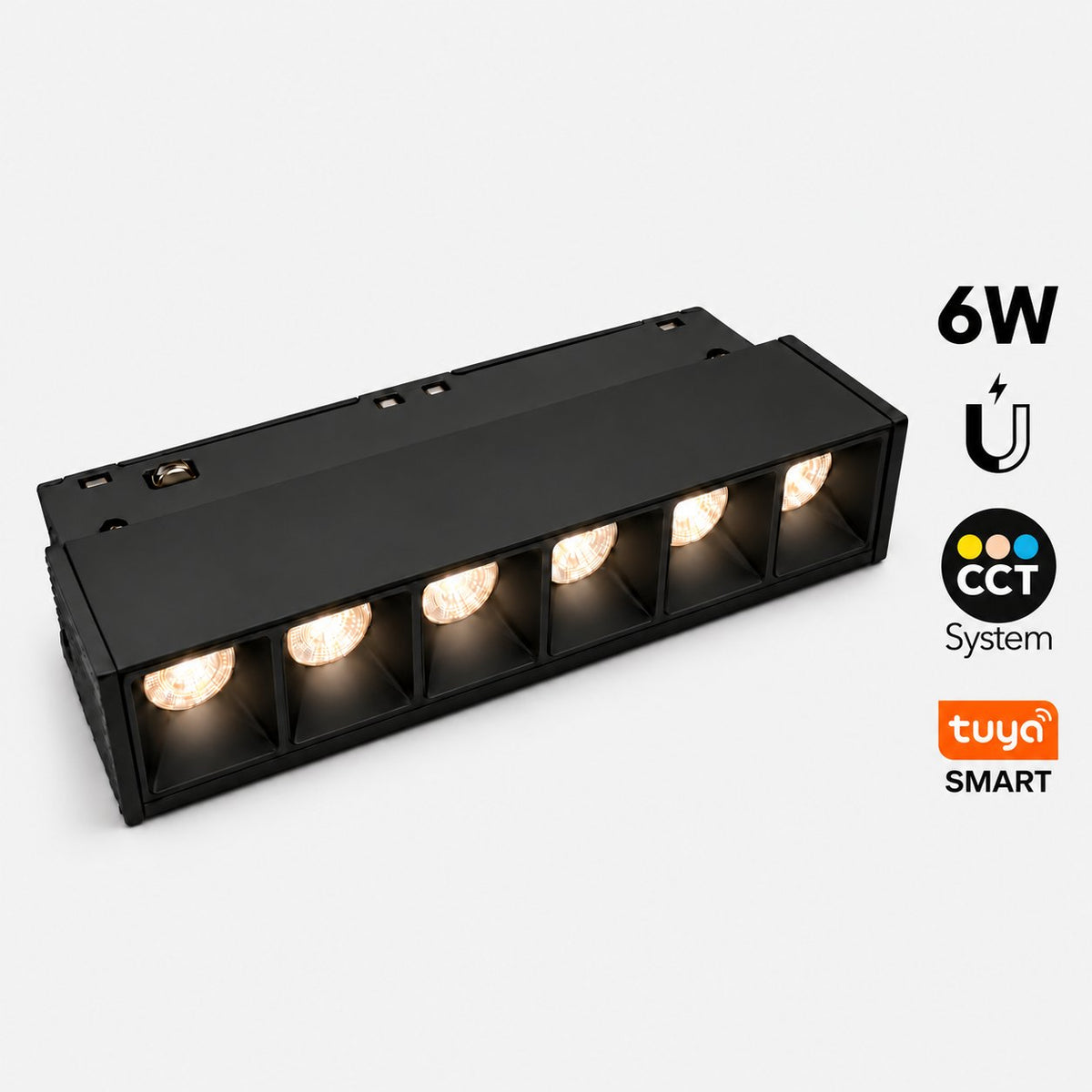 Foco lineal para carril magnético 48V - CCT - 6W - UGR18 - OSRAM chip - TUYA bluetooth - 36º (9)