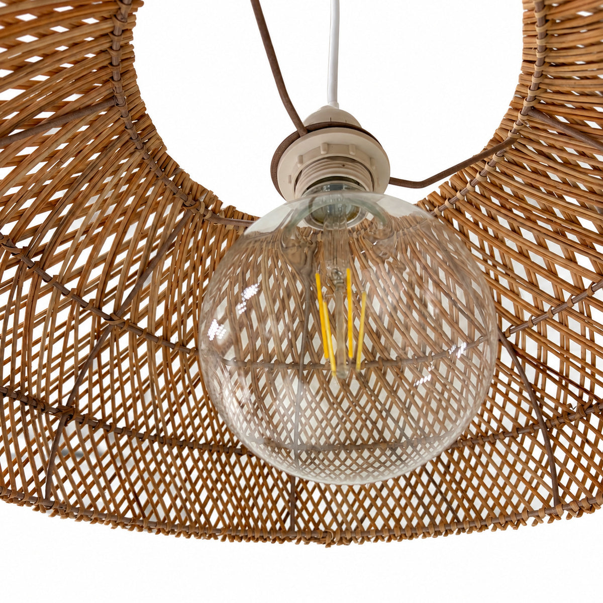 Lámpara colgante de ratán "TULIA" - E27 - Ø50 cm (13)