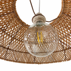 Lámpara colgante de ratán "TULIA" con interruptor y enchufe - E27 - Ø50 cm (13)