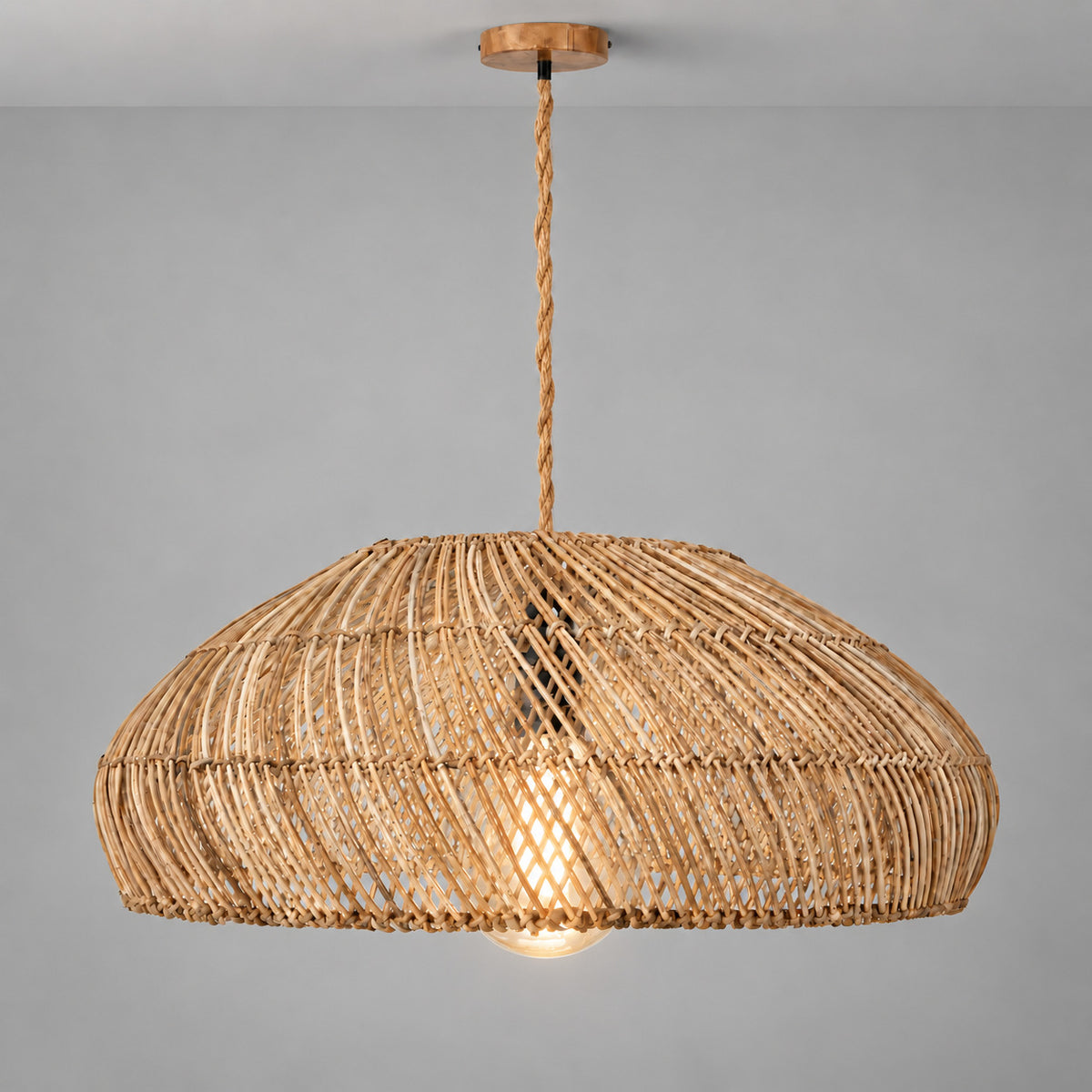 Lámpara colgante de ratán "TULIA" - E27 - Ø50 cm (18)