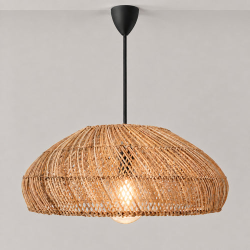 Rattan-Pendelleuchte „TULIA“ – E27 – Ø50 cm