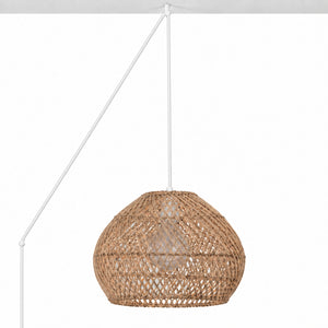 Lámpara colgante de ratán "SIENA" con interruptor y enchufe - E27 - Ø40 cm (9)