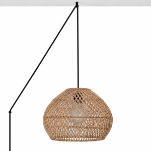 Lámpara colgante de ratán "SIENA" con interruptor y enchufe - E27 - Ø40 cm (17)