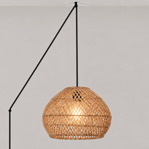 Lámpara colgante de ratán "SIENA" con interruptor y enchufe - E27 - Ø40 cm (16)