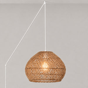 Lámpara colgante de ratán "SIENA" con interruptor y enchufe - E27 - Ø40 cm (8)