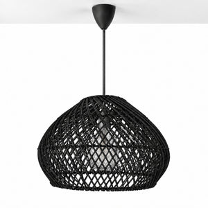 Lámpara colgante de ratán negro "SAORI" - E27 - Ø40 cm (1)
