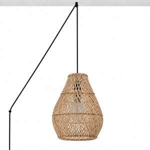Lámpara colgante de ratán "PIRUM" con interruptor y enchufe - E27 - Ø25 cm (9)