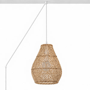 Lámpara colgante de ratán "PIRUM" con interruptor y enchufe - E27 - Ø25 cm (17)