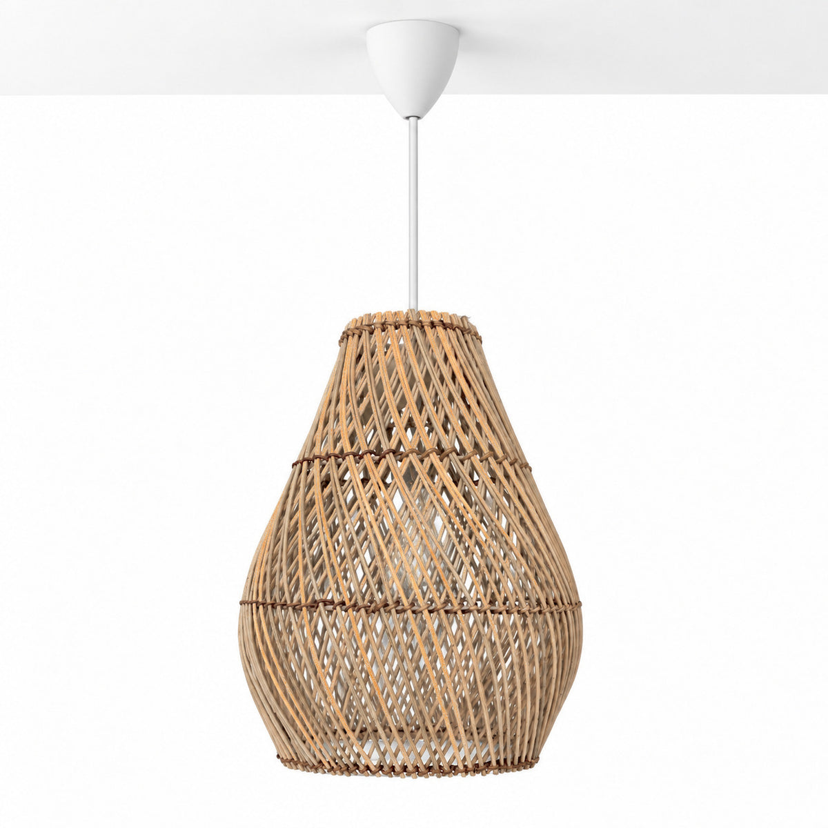 Lámpara colgante de ratán "PIRUM" - E27 - Ø25 cm (1)