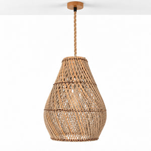 Lámpara colgante de ratán "PIRUM" - E27 - Ø25 cm (9)