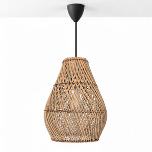 Lámpara colgante de ratán "PIRUM" - E27 - Ø25 cm (17)