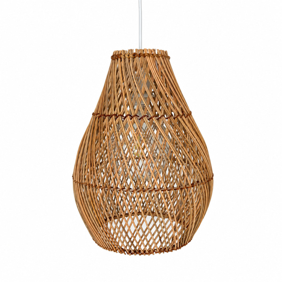 Lámpara colgante de ratán "PIRUM" - E27 - Ø25 cm (3)