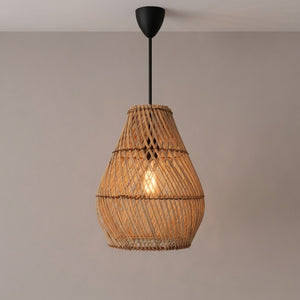 Lámpara colgante de ratán "PIRUM" - E27 - Ø25 cm (16)