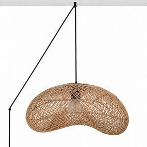 Lámpara colgante de ratán "DUNE" con interruptor y enchufe - E27 - Ø55 cm (11)