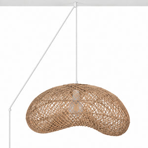 Lámpara colgante de ratán "DUNE" con interruptor y enchufe - E27 - Ø55 cm (21)