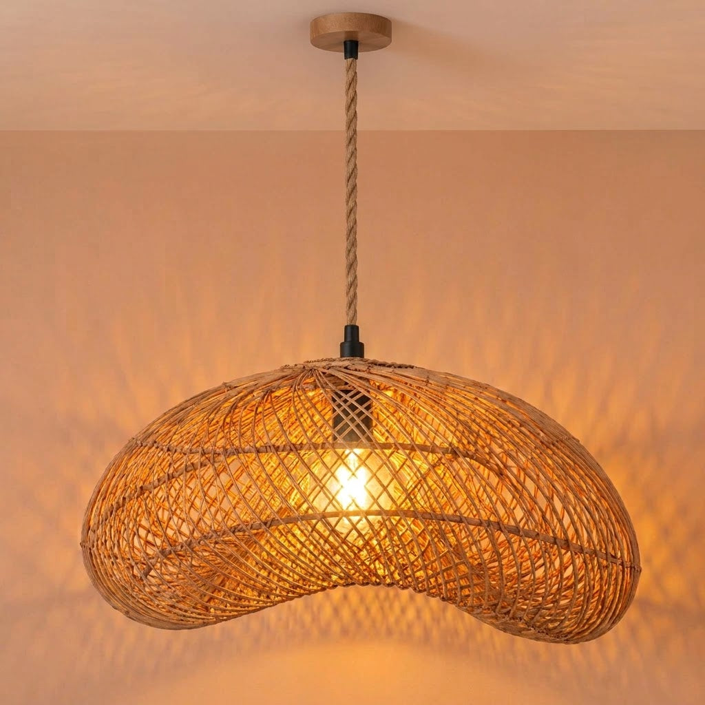 Lámpara colgante de ratán "DUNE" - E27 - Ø55 cm (10)