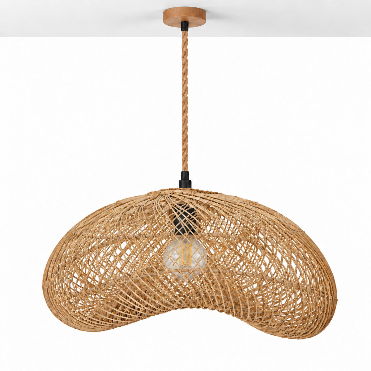 Lámpara colgante de ratán "DUNE" - E27 - Ø55 cm (11)