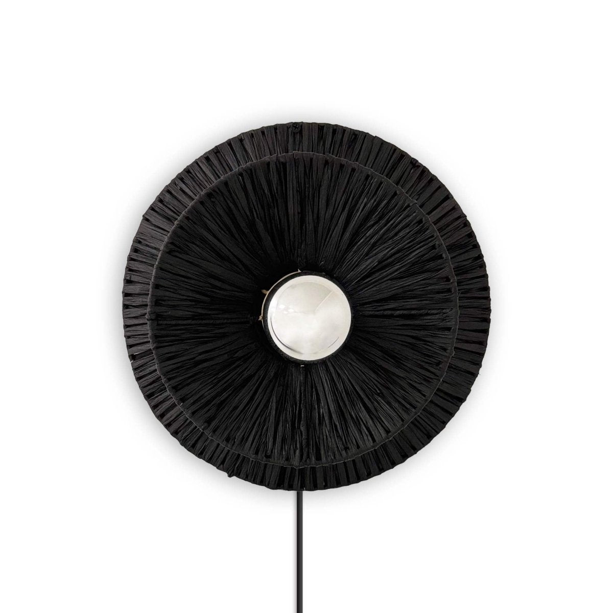 Aplique de pared de fibra natural Rafia "HALLIE" - E27 - Interruptor y enchufe - Barcelona Led-
