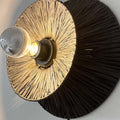 Raffia natural fiber wall light 