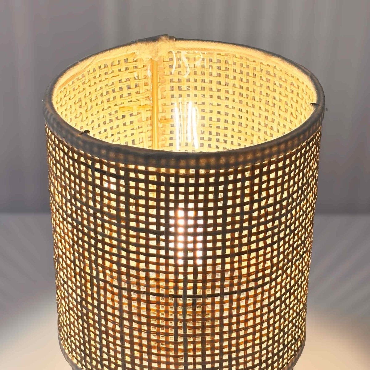 Lámpara de mesa de mimbre "JORN" - E27 - Barcelona Led-
