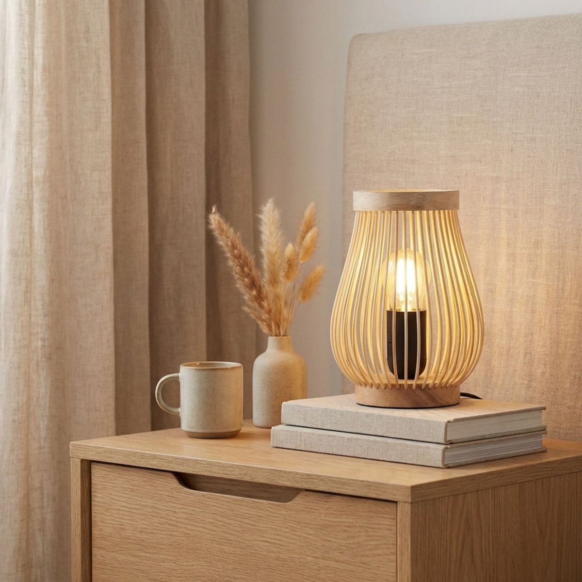 Lámpara de mesa de madera "Oca" - E27 - Barcelona Led-Decoración