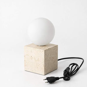 Lámpara de mesa en piedra "TIBUR" - Base cuadarada - 1xG9 (7)