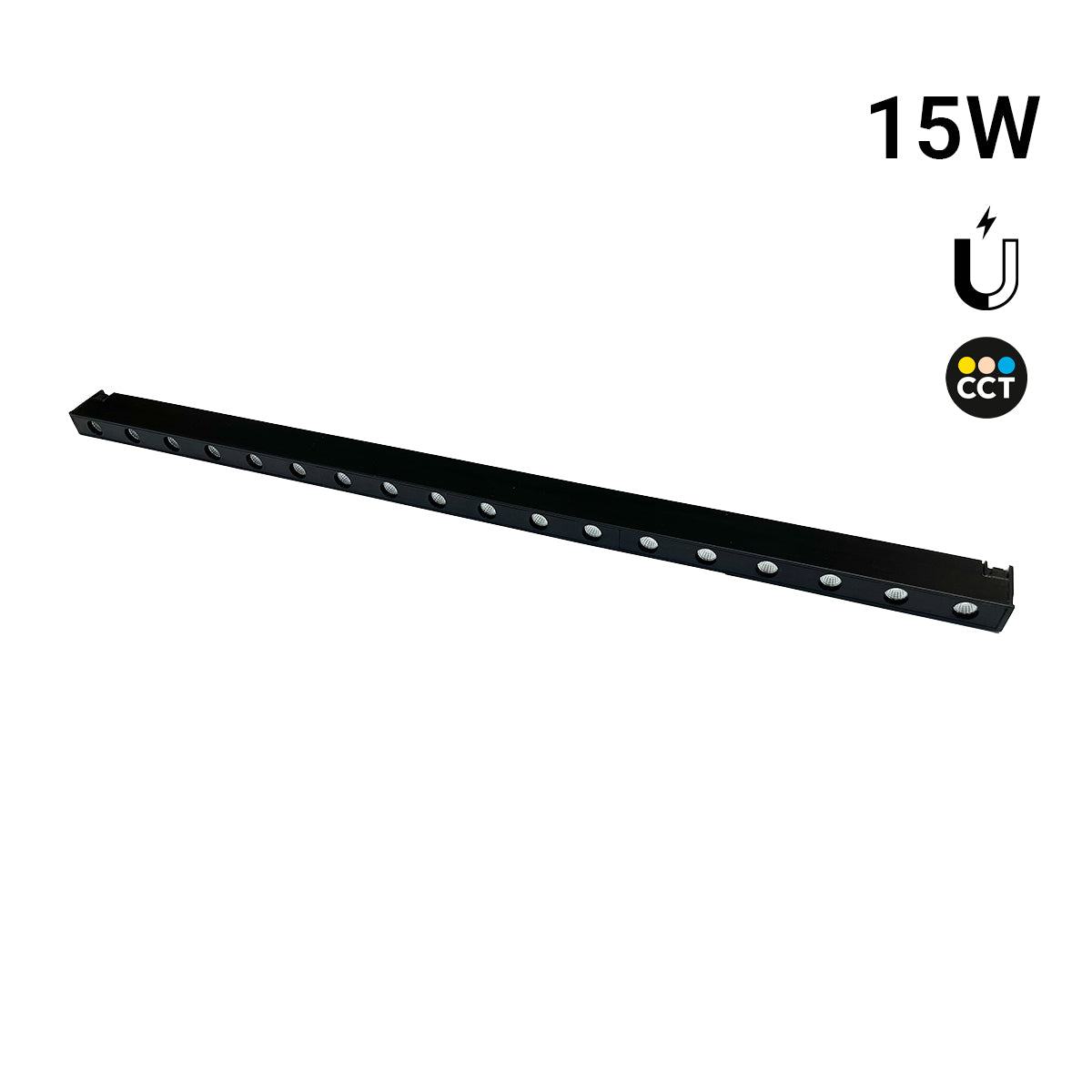 Luminaria lineal para carril magnético - 15W - 24º - 10mm - CCT + SMART - UGR18