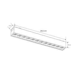 Luminaria lineal para carril magnético - 12W - 26mm - CCT + SMART - UGR18 - 48V (9)