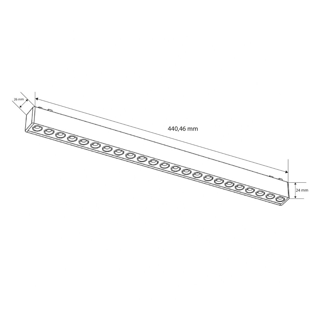 Luminaria lineal para carril magnético - 24W - 26mm - CCT + SMART - UGR18 - 48V | Iluminación | Barcelona Led