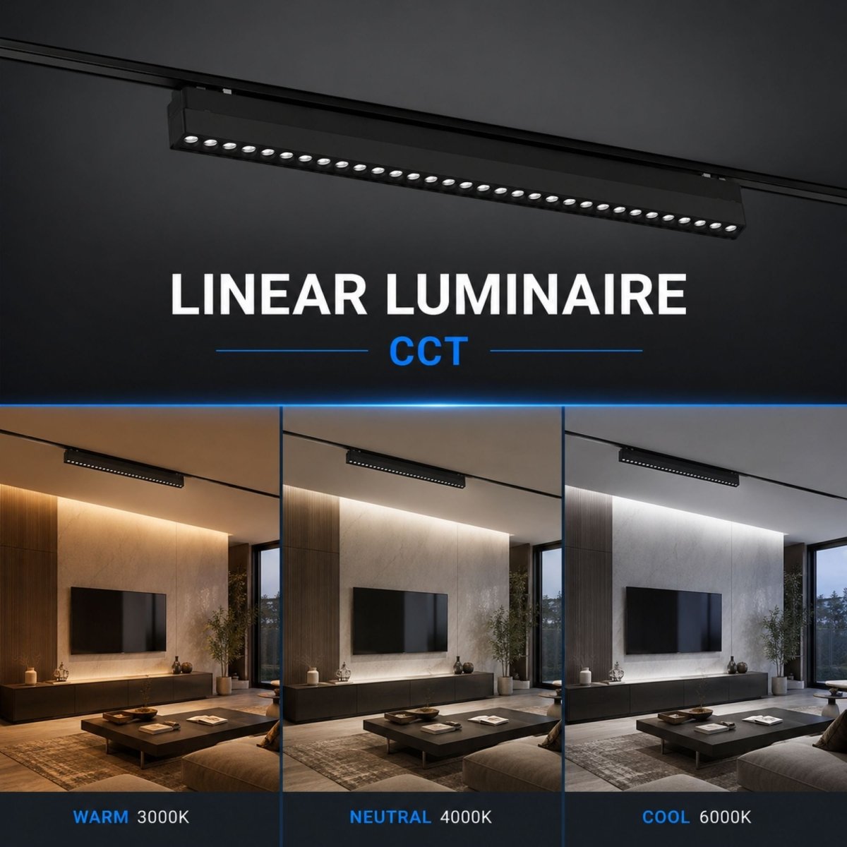 Luminaria lineal para carril magnético - 30W - 26mm - CCT + SMART - UGR18 - 48V | Iluminación | Barcelona Led