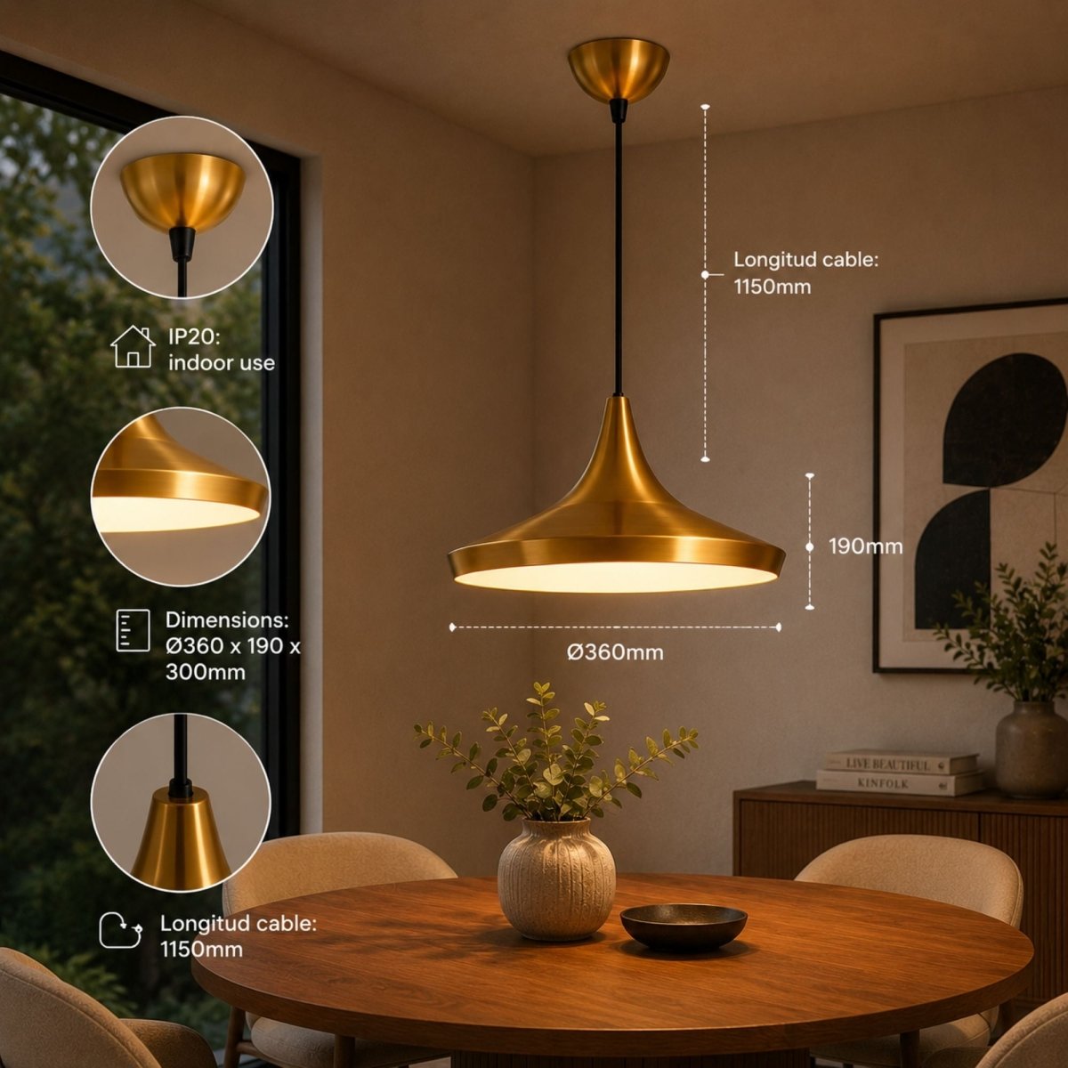 Lámpara colgante nórdica "Kolding" - Barcelona Led-Decoración