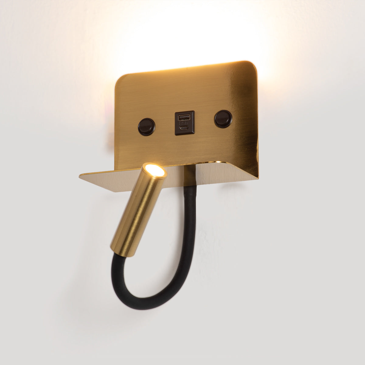 Aplique de pared para lectura "SLANGE 2" - 3W + 6W - Puerto USB + USB-C (44)