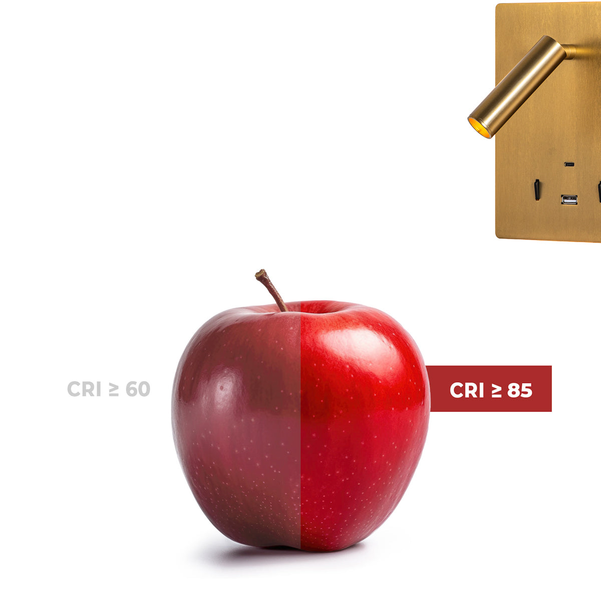 Aplique de pared "CLAUDI" - 3W + 12W - 2700K - USB+USB-C (109)