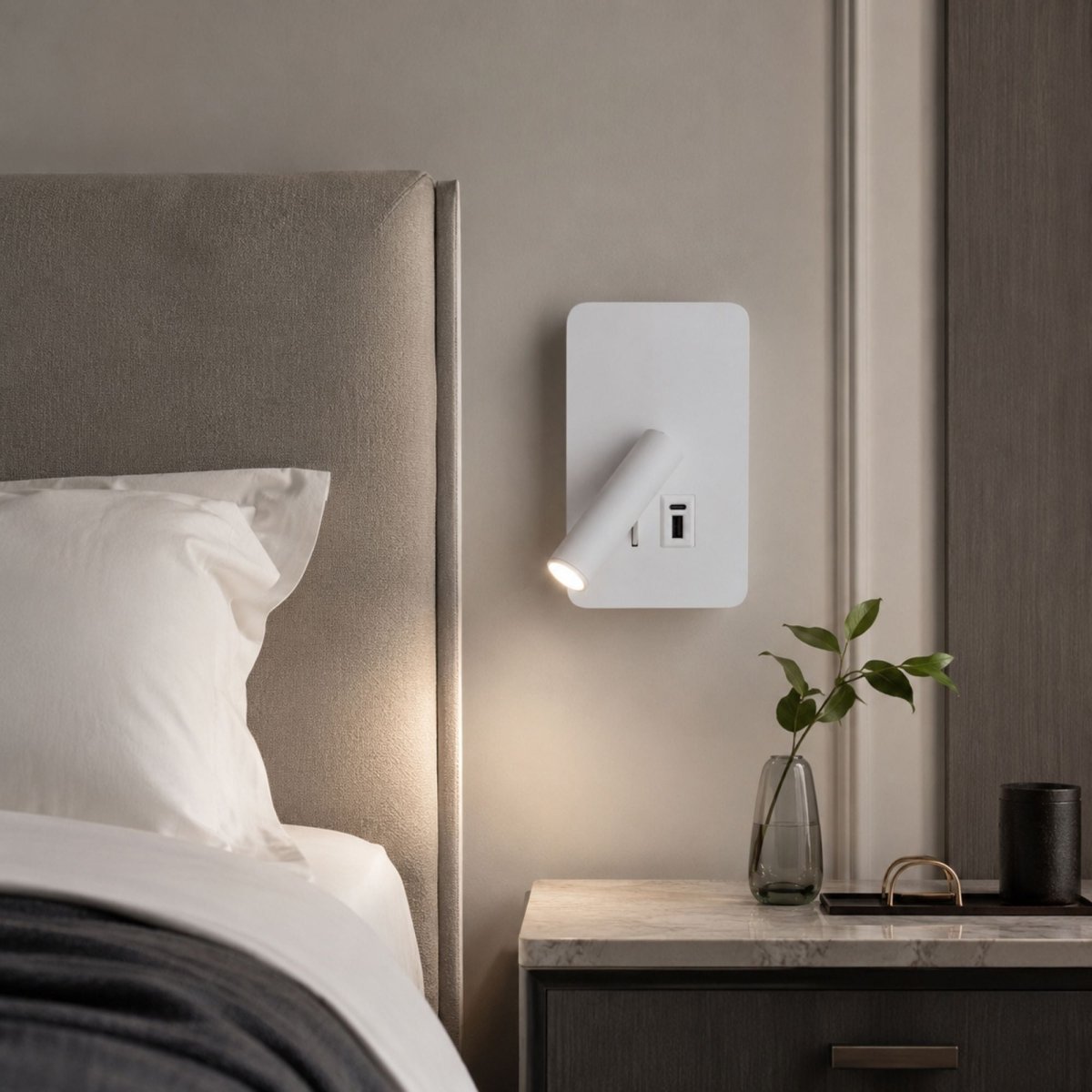 Aplique de pared "ALIX" - 3W - 2600K - USB+USB-C - Instalación superficie | | Barcelona Led