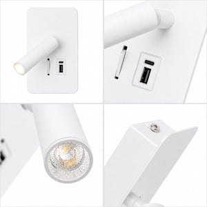 Aplique de pared "ALIX" - 3W - 2600K - USB+USB-C - Instalación superficie (21)