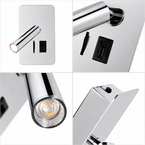 Aplique de pared "ALIX" - 3W - 2600K - USB+USB-C - Instalación superficie (14)