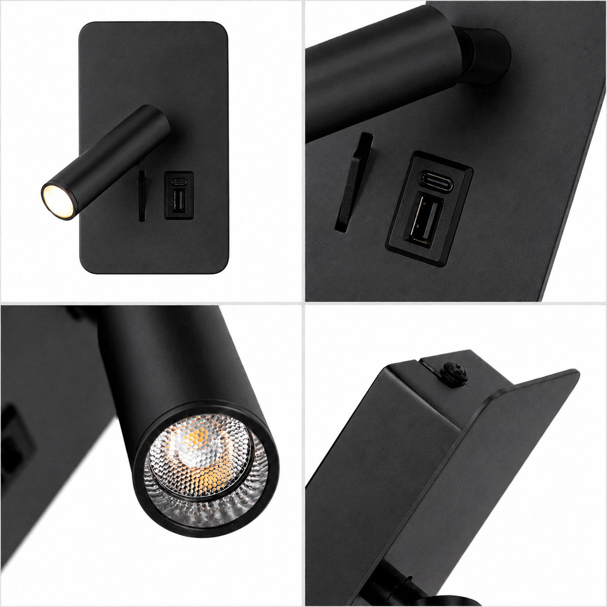 Aplique de pared "ALIX" - 3W - 2600K - USB+USB-C - Instalación superficie (31)