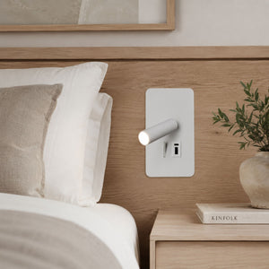 Aplique de pared "NORU" - 3W - 2600K - USB+USB-C - Empotrable (1)